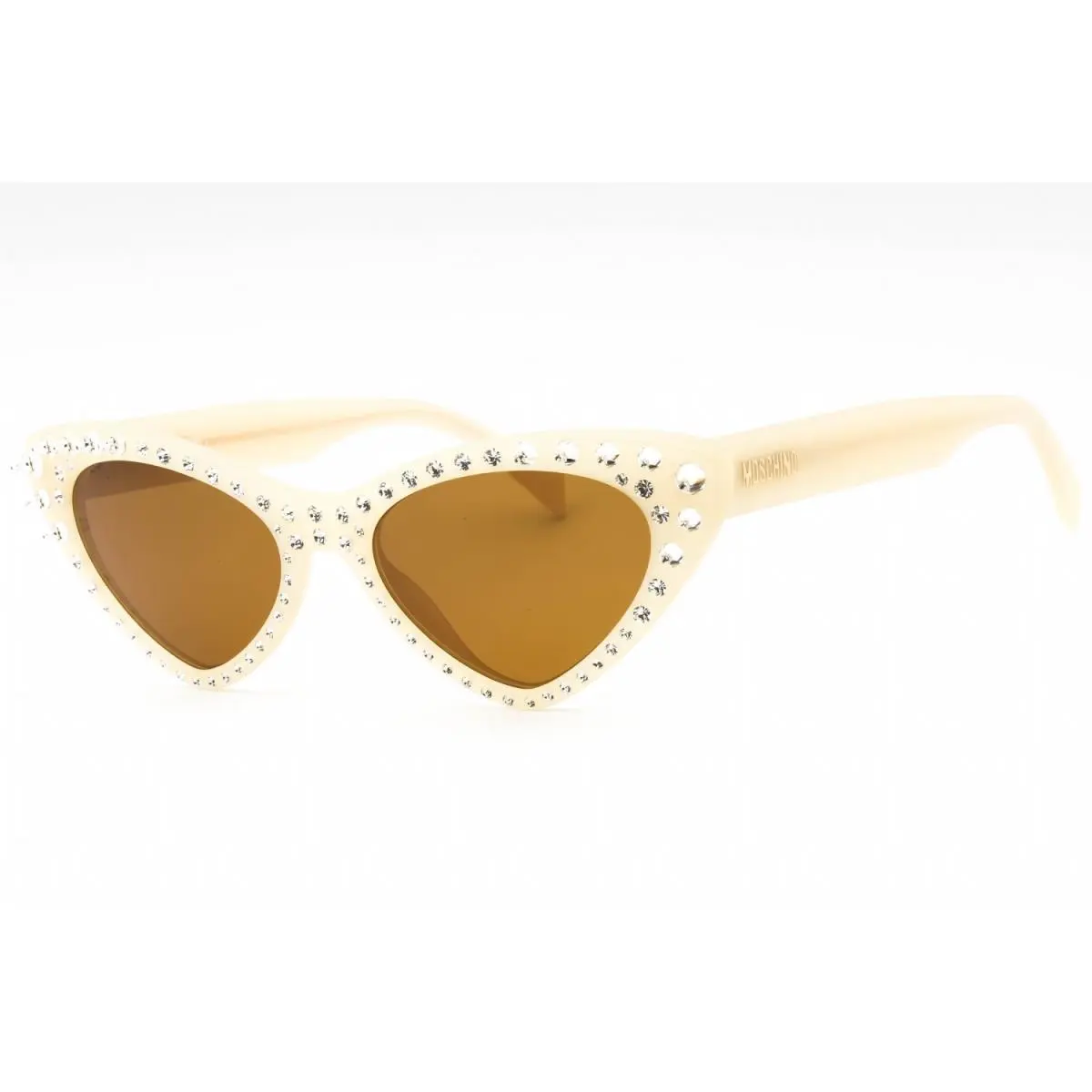 Moschino MOS006/S/STR 0SZJ 70 Sunglasses Ivory Frame Brown Lenses 52mm