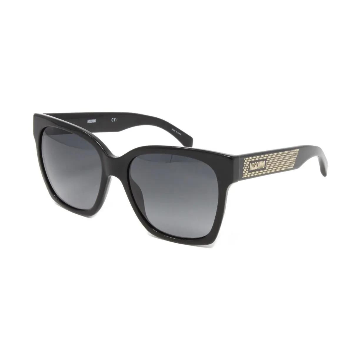 Sunglasses Women`s Square MOS015/S 807 Black 56mm Grey Lens by Moschino