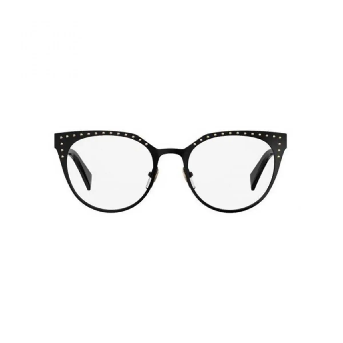 Moschino MOS512 807 Black Round Cat Eye Metal Eyeglasses Frame 52-19-145