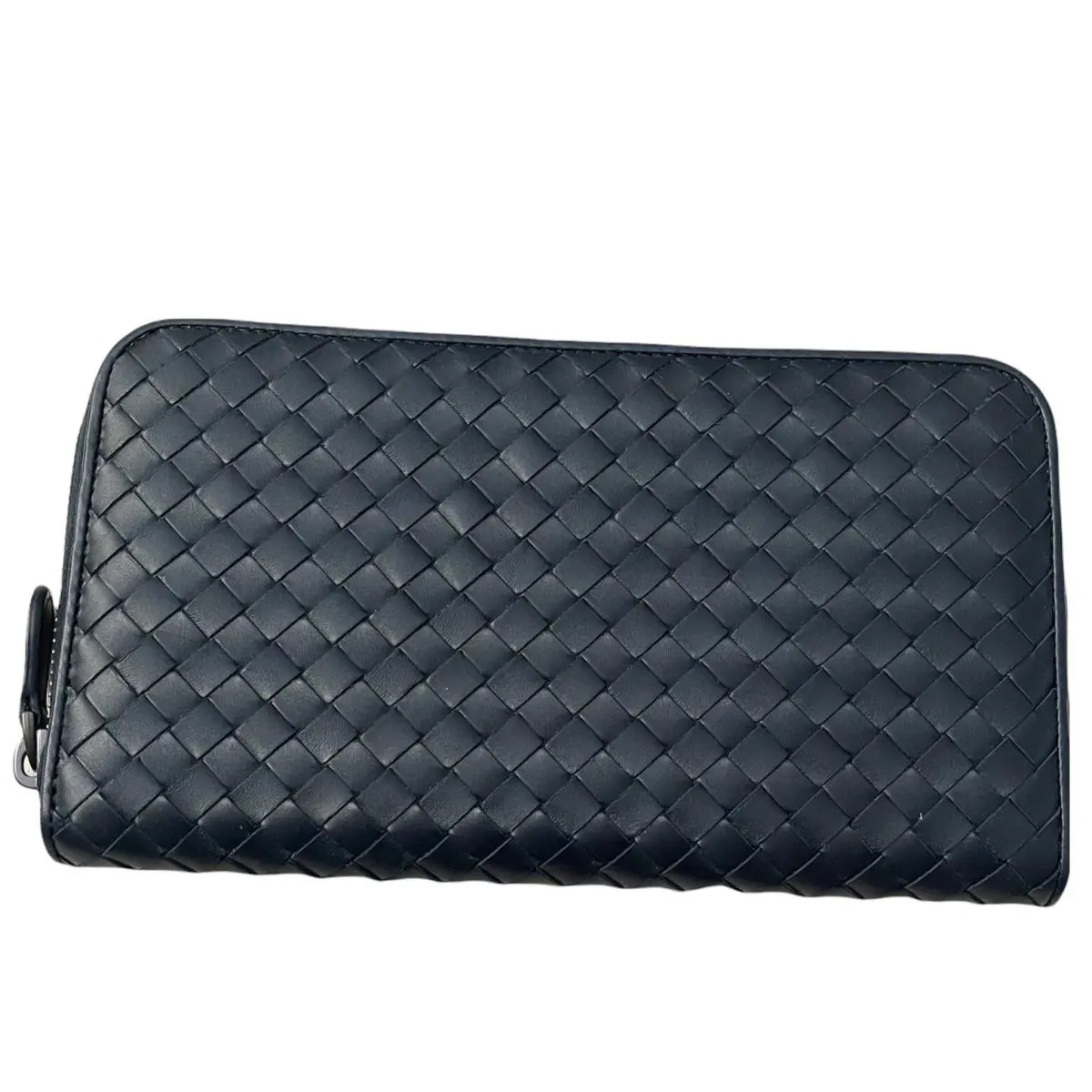 Bottega Veneta Intrecciato Leather VN 311263 Wallet Zip Around Navy Retail