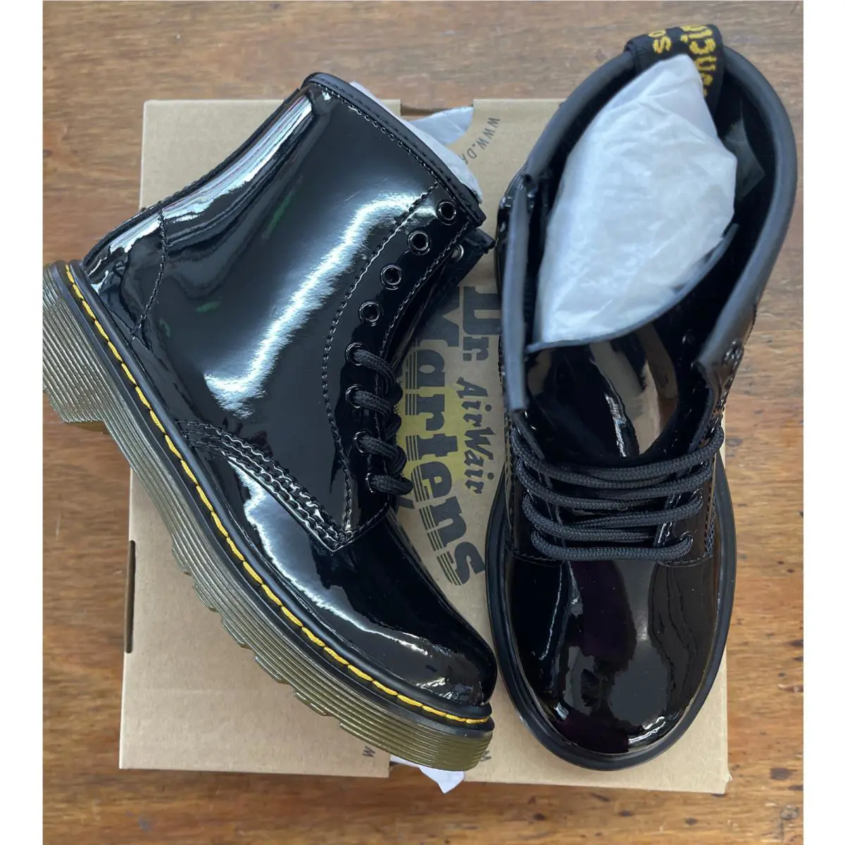 Dr. Martens 1460 J Child size:13 Patent Lamber Black Boots