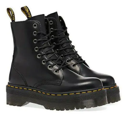Dr Martens Jadon 8 Eye Platform Womens Black Boots Shoes in Box