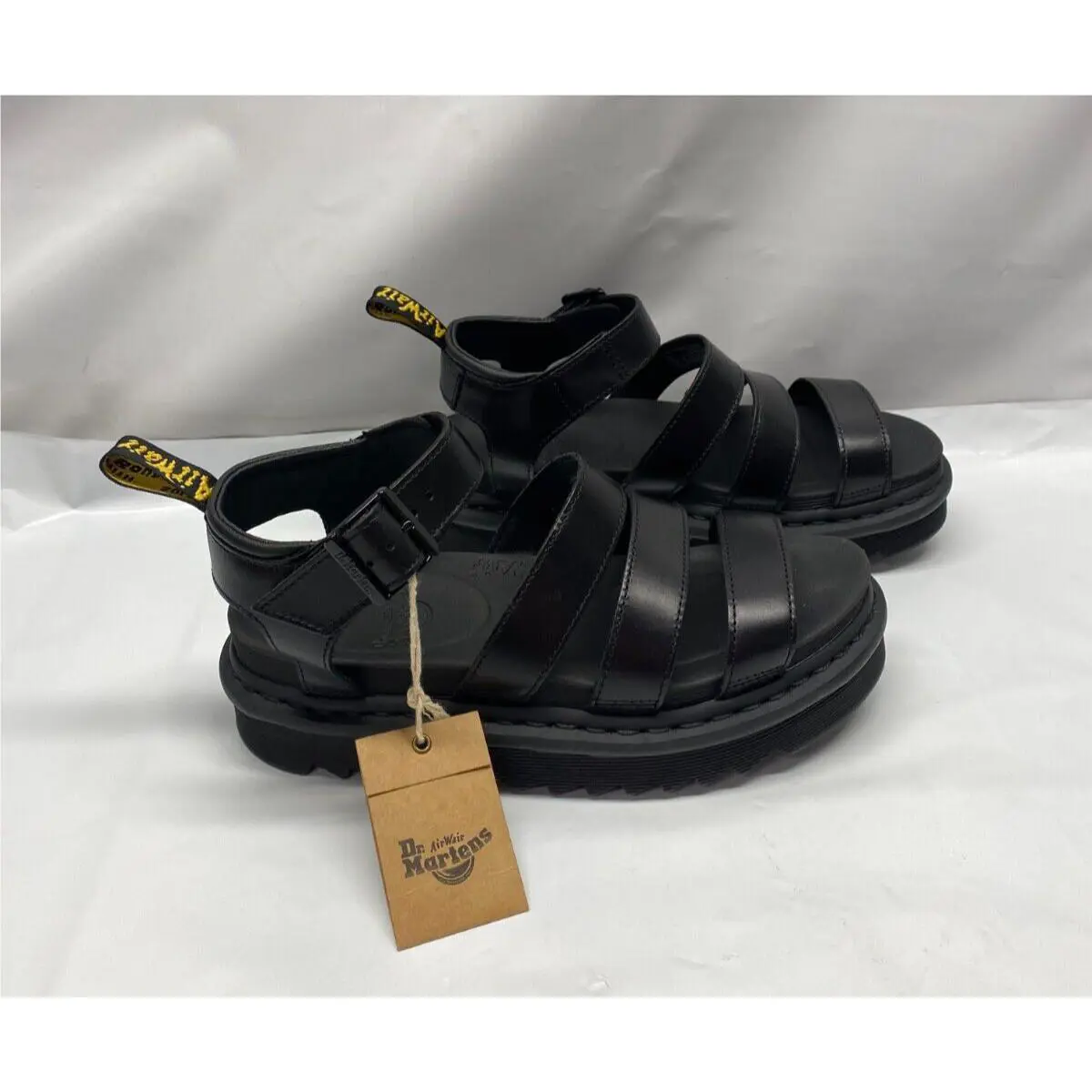 Dr. Martens Blaire Women’s Black Brando Leather Strap Sandal - Size 8