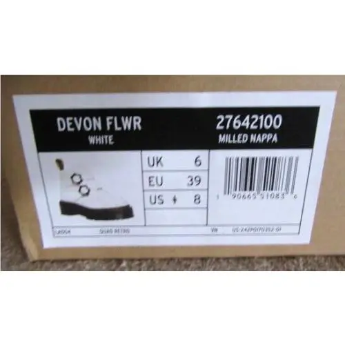 Dr. Martens shoes - Dr Martens Devon Flower - Devon Flower - White (UPC: 190665510836) 8
