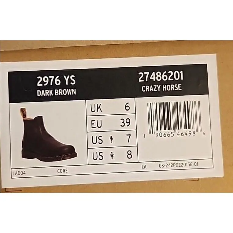 Dr. Martens shoes - Dr. Martens 2976 YS - Martens - B09C15Y759 - Nappa Brown (UPC: 190665464986) 7