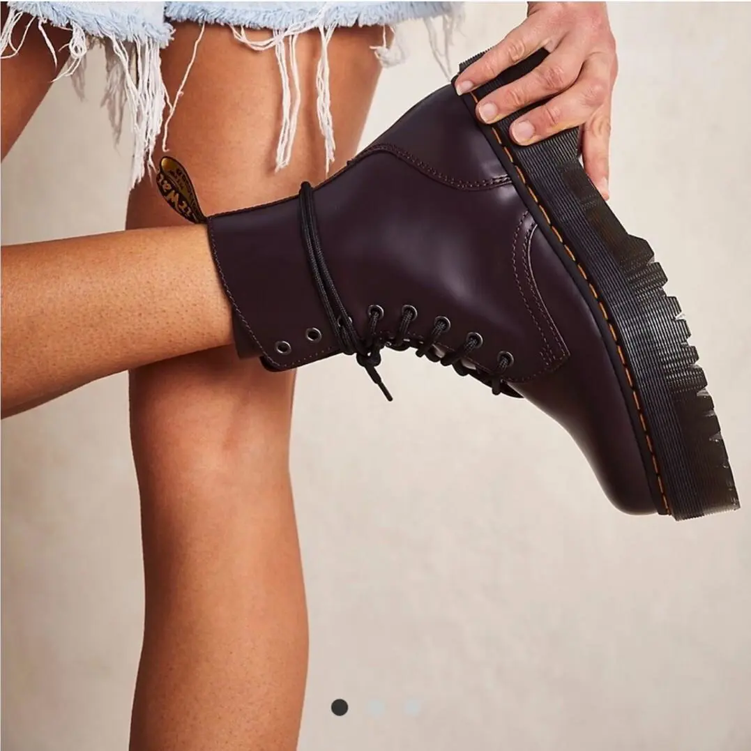 Dr. Martens shoes - JADON PLATFORM Boots Burgundy Smooth LEATHER - Burgundy 1