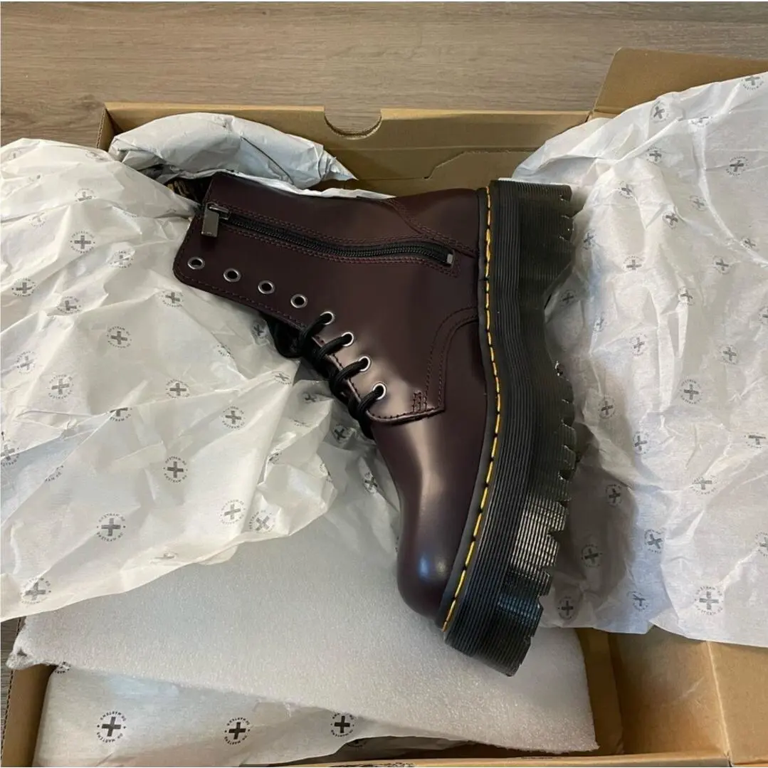 Dr. Martens shoes - JADON PLATFORM Boots Burgundy Smooth LEATHER - Burgundy 3