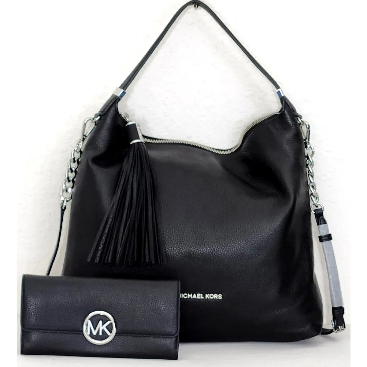 Michael Kors Weston Black Leather Large Top Zip Shoulder Bag +/or Wallet