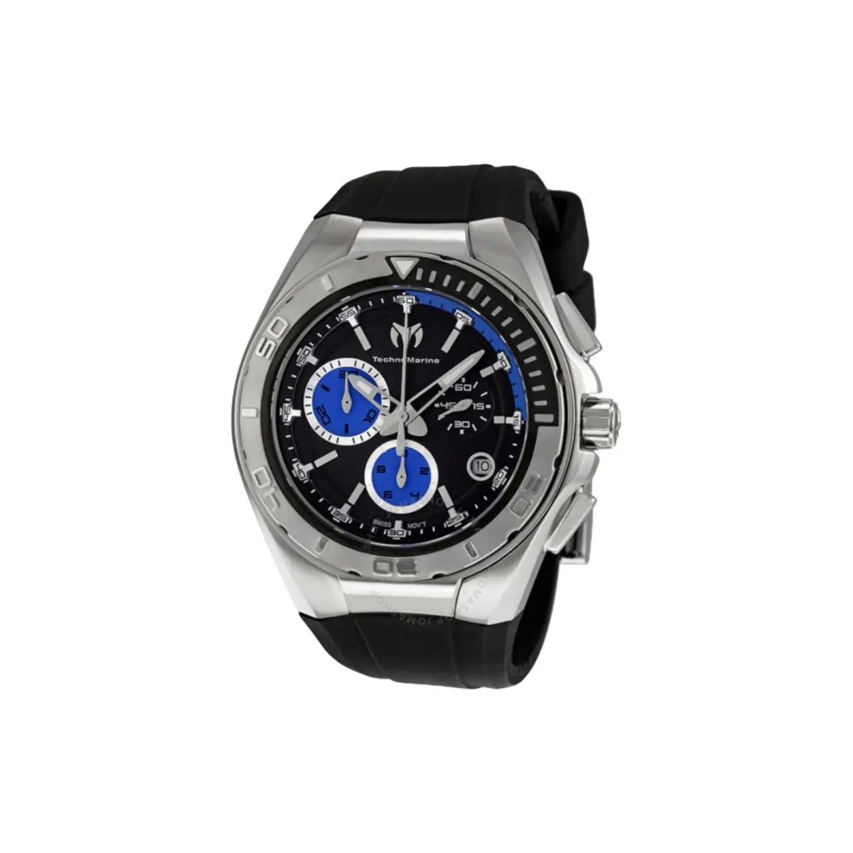 Technomarine Steel Black and Blue Dial Chronograph Men`s Watch 110003