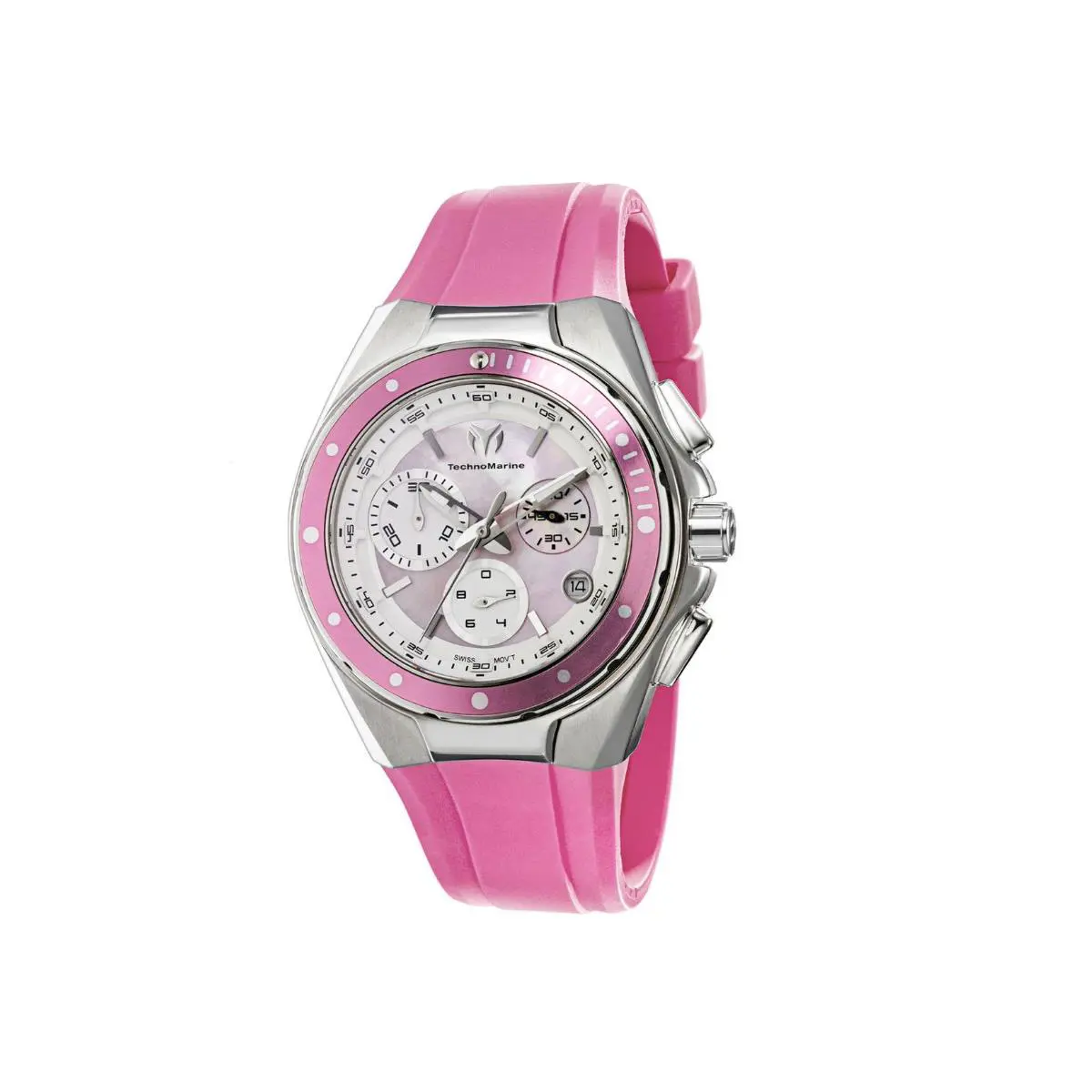 Technomarine Steel Pink Mother of Pearl Dial Chronograph Ladies Watch 110007
