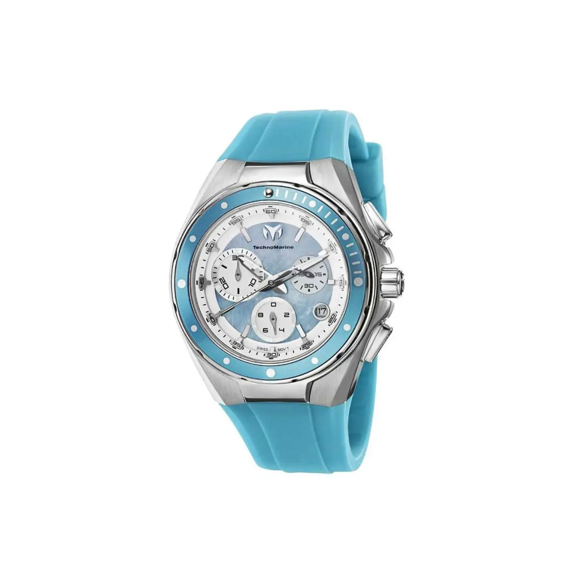 Technomarine Steel Blue Mother of Pearl Dial Chronograph Unisex Watch 110006