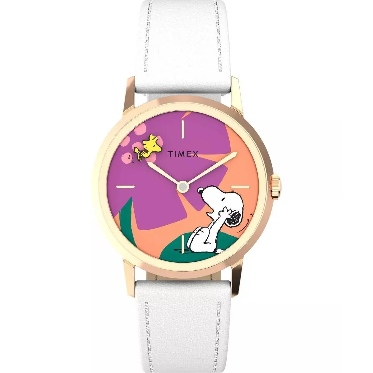 Timex Peanuts Marlin Hand Wind Snoopy Floral Ladies Watch TW2V91200