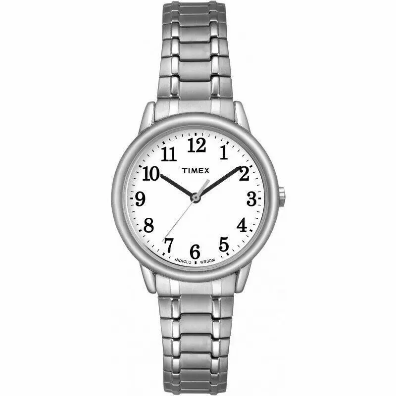 Timex TW2P78500 Easy Reader Women`s Silvertone Expansion Band Indiglo