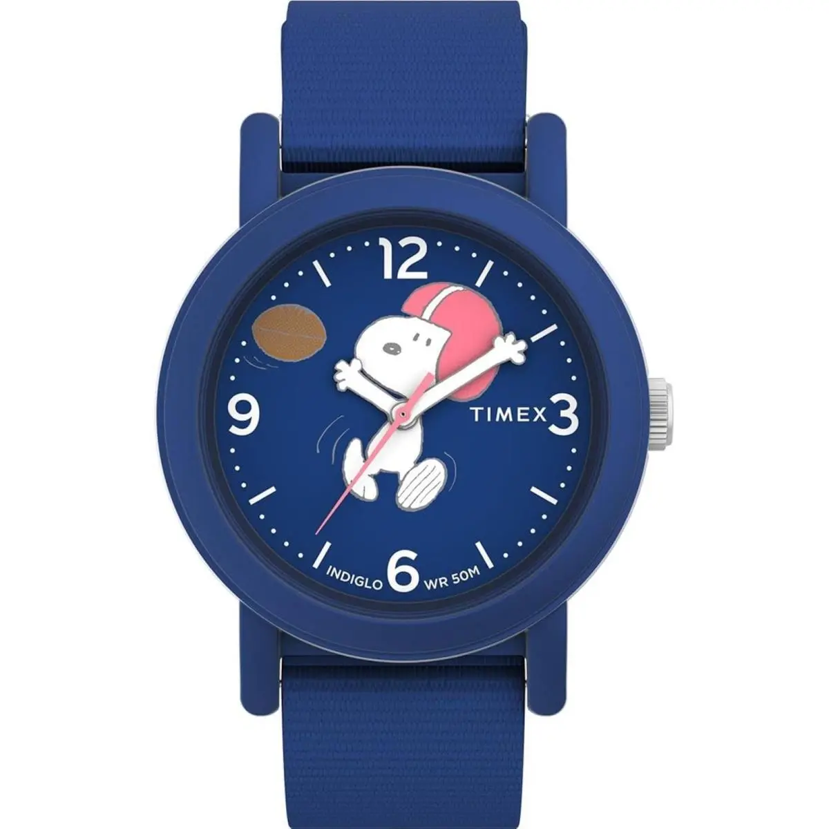 Timex Men`s Watch x Peanuts Snoopy Football Quartz Blue Dial Strap TW2W48500VQ