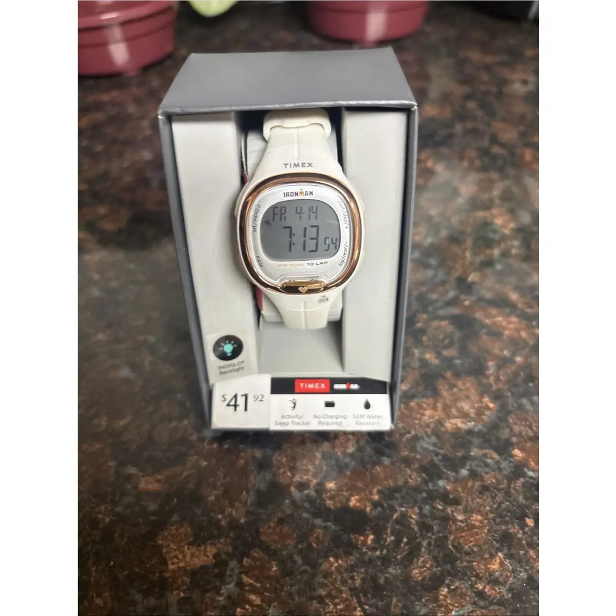 Timex Ironman TW5M40400 Women`s White Resin Digital Gray Dial Quartz Watch RQ435