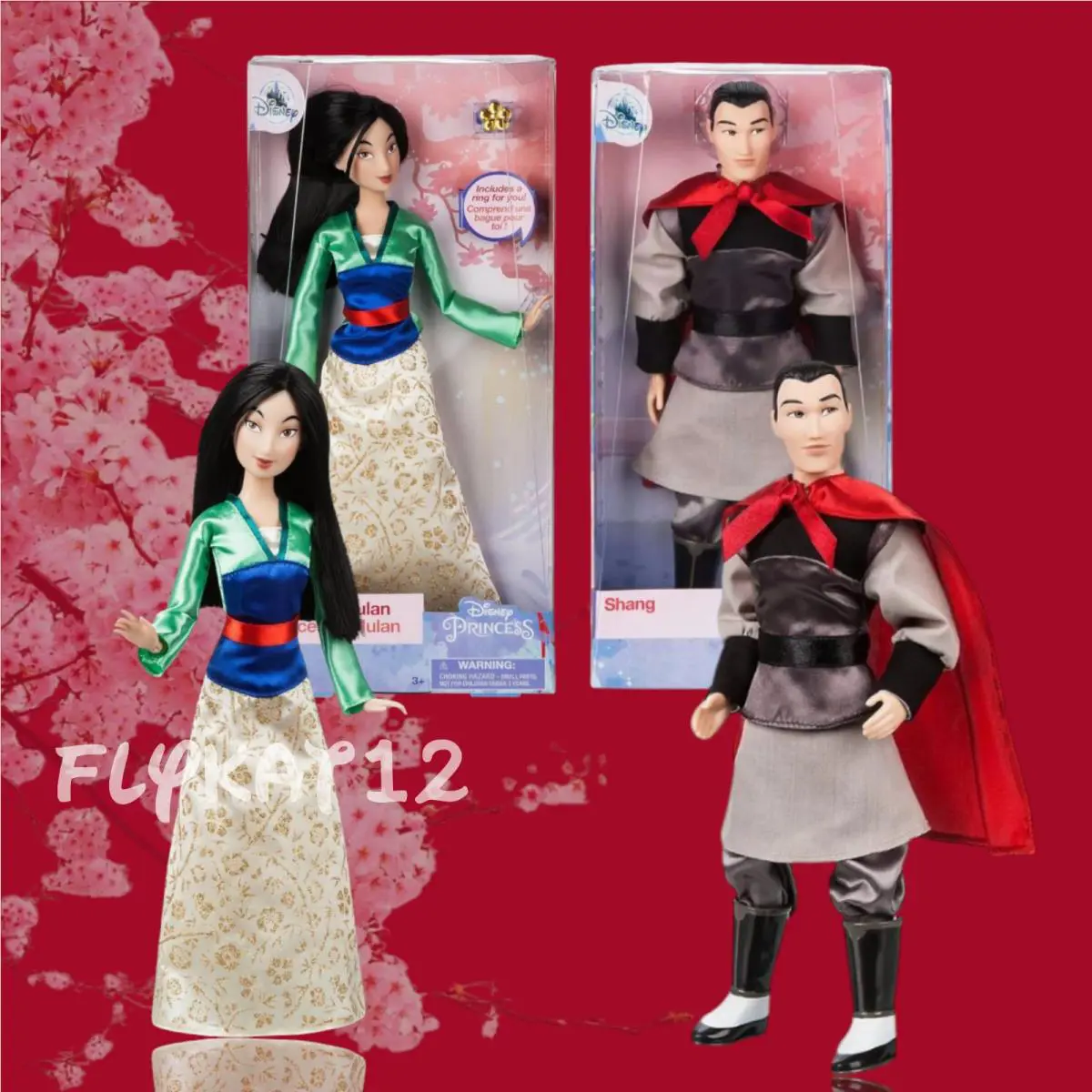 Disney Store Princess Mulan and Li Shang Classic Disney Doll Bundle