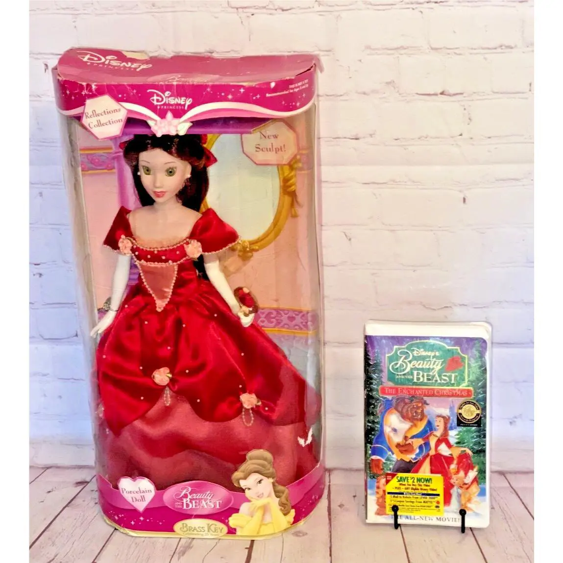 The Disney s Princess Belle Doll and Enchanted Christmas Movie Vhs Bundle