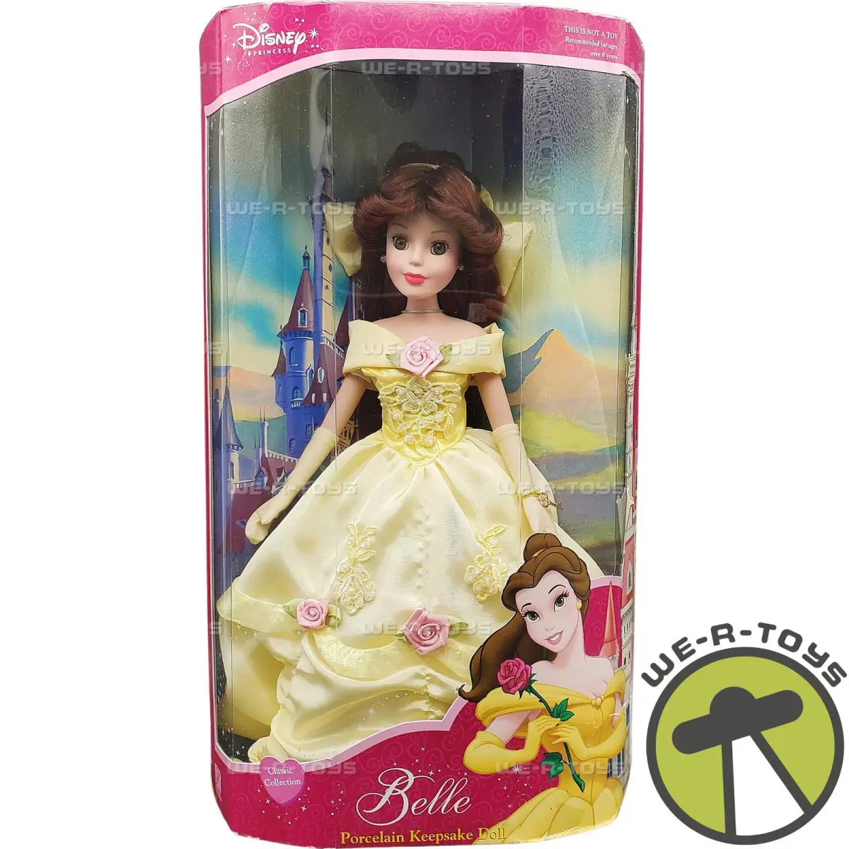 Disney Princess Belle Porcelain Keepsake Doll 2003 Brass Key 752577 Nrfb