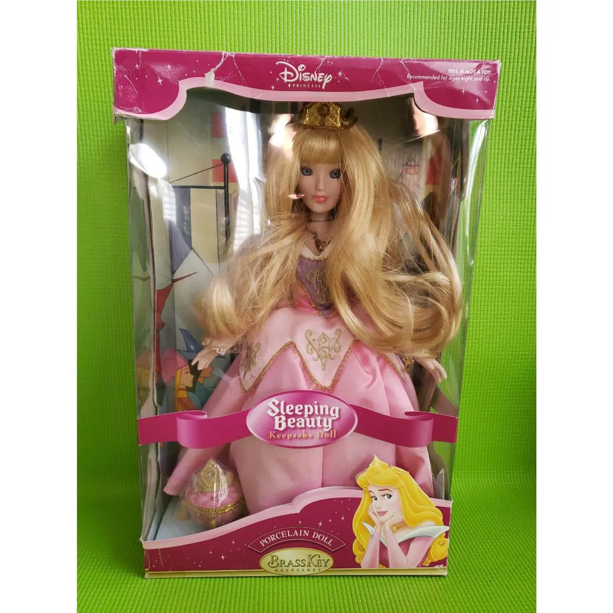 Disney Princess Sleeping Beauty Keepsake Doll Porcelain Doll Brass Key Keepsaker