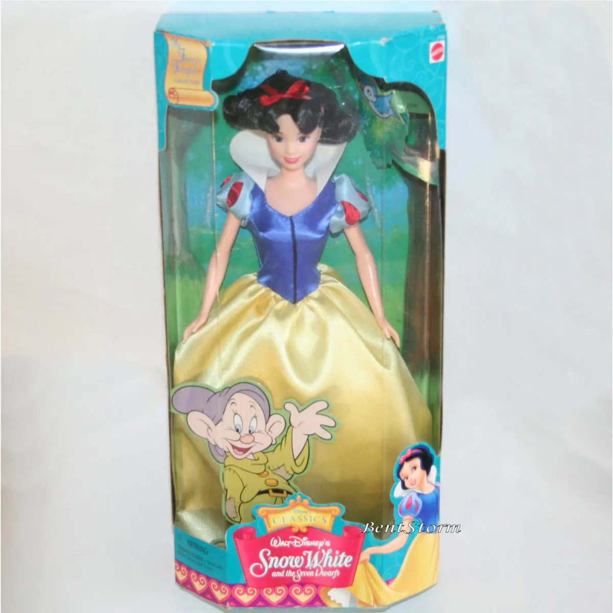 1998 12 Disney Store Classic Princess Snow White 7 Dwarfs Doll Dopey