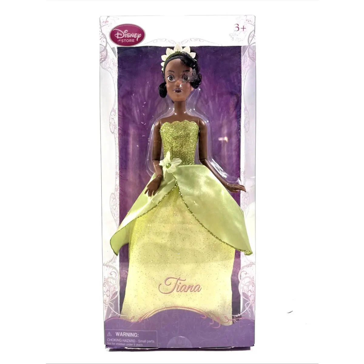 Disney Store Tiana Classic Doll The Princess Green Glitter Dress Rare