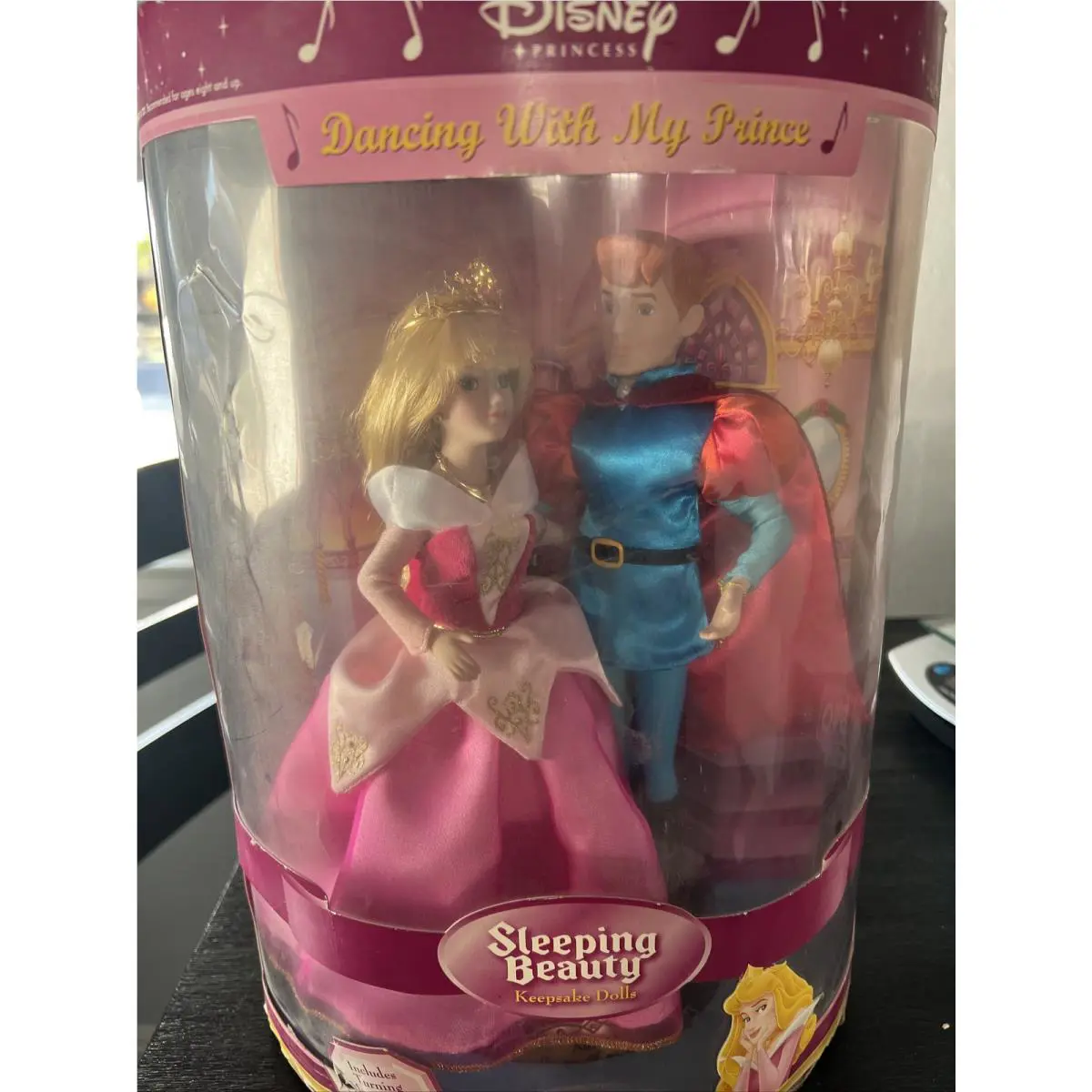 Disney Sleeping Beauty Porcelain Doll Dancing with My Prince Musical Base