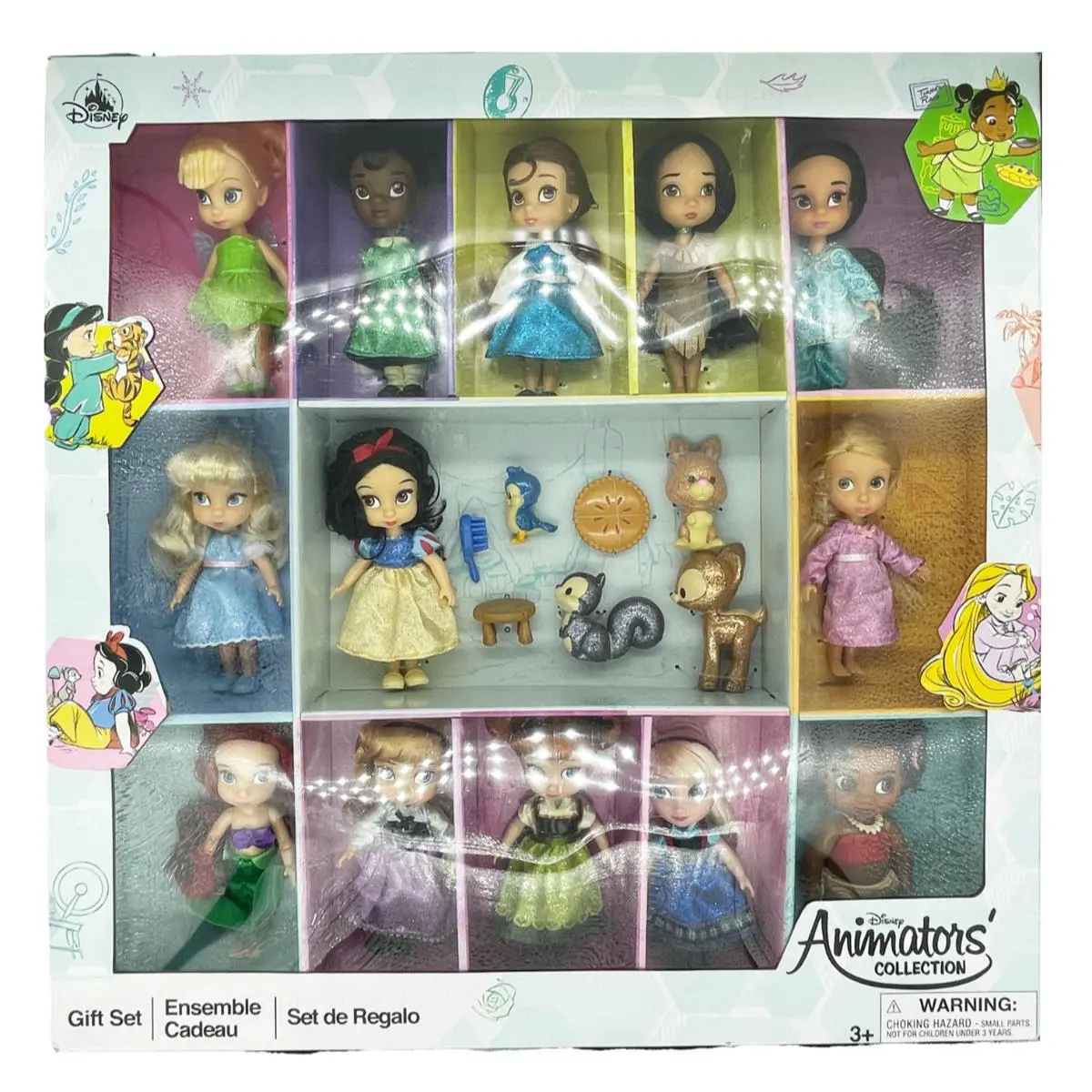 Disney Store Park Animators` Collection Poseable 5 Mini Doll Princess Gift Set