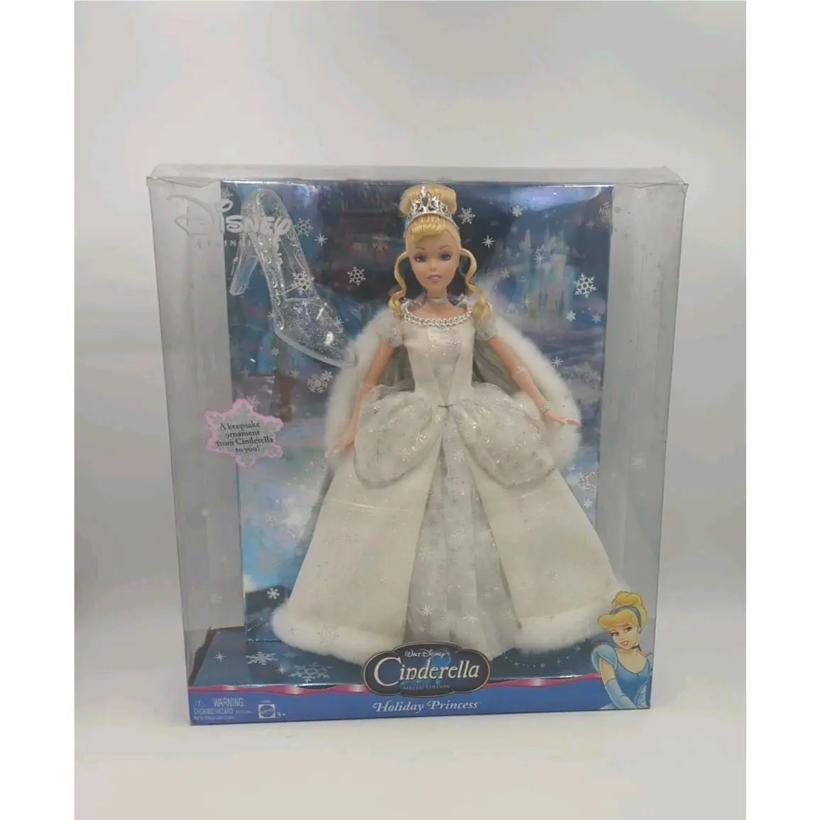 Disney Holiday Princess Cinderella Barbie Doll Ornament 2004 Mattel