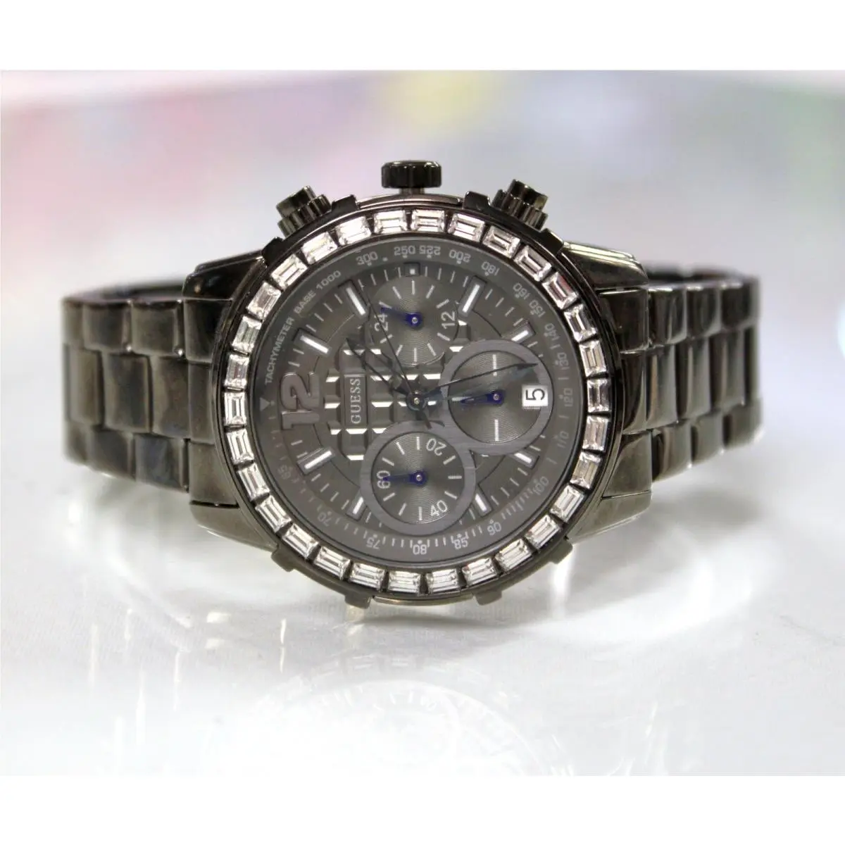 U0016L3 Black or U0016L4 Brown Tachymeter Multifunction Women Watches Gunmetal Black Tone by Guess