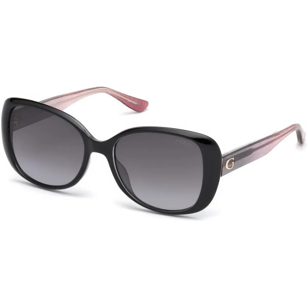Guess GU 7554 Shiny Black / Light Pink 01B Size 54 Sunglasses