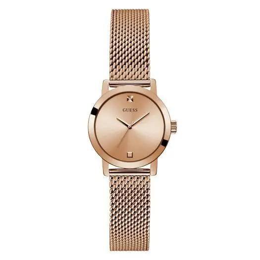 Guess Rose Gold-tone Mesh Diamond Analog Women`s Watch - GW0520L3
