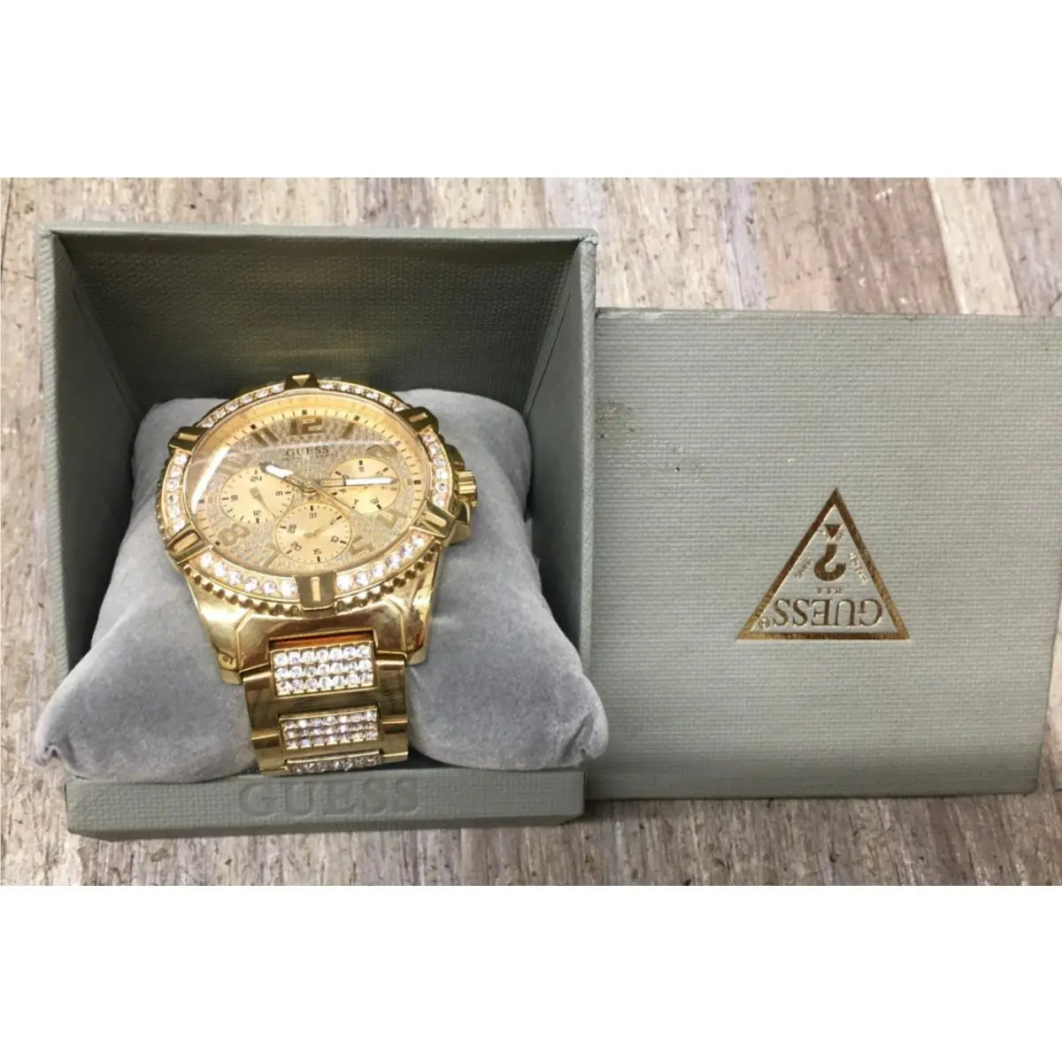 Men`s Frontier Quartz Gold Dial Watch - W0799G2 by Guess