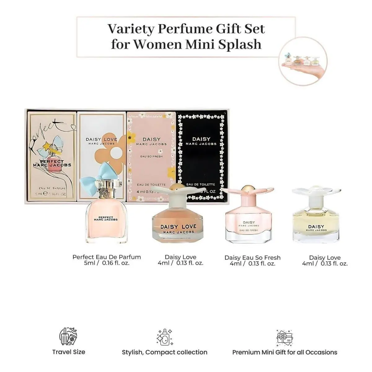 Marc Jacobs Perfume For Women Variety Gift Set Mini Fragrances