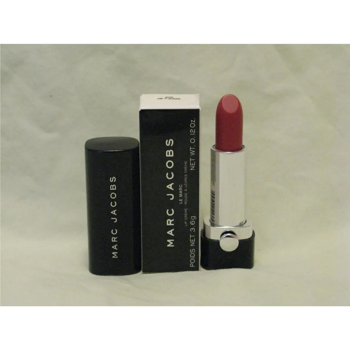 Marc Jacobs Le Marc Lip Creme Lipstick `je T`aime` Raspberry Rose Red Full Sz