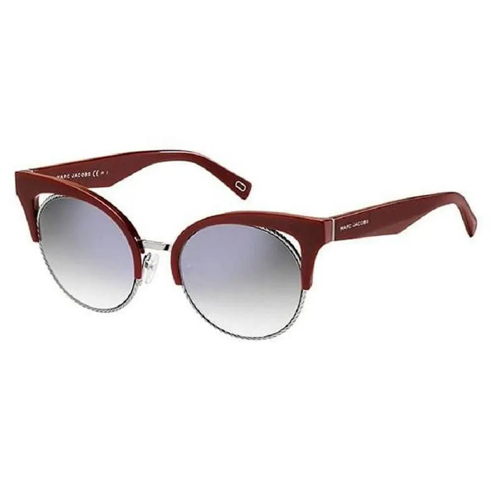 Marc Jacobs Women`s MARC215S 0LHF IC 51 Sunglasses - Frame: Burgundy, Lens: Grey /Blue