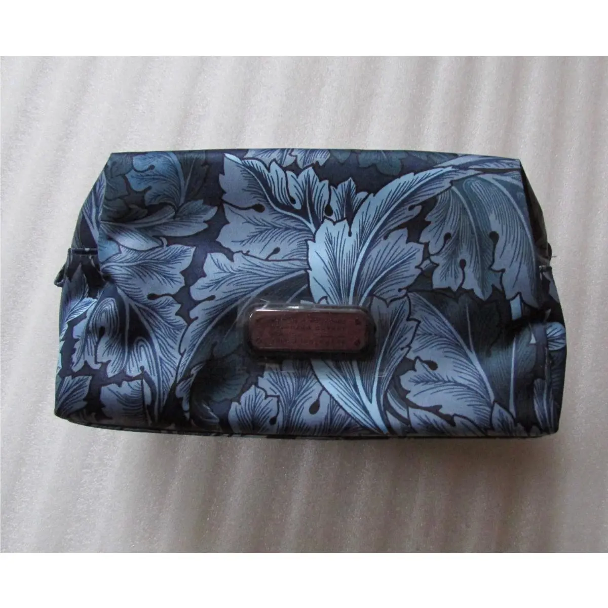 Marc Jacobs Cosmetic Bag Large Fabric Pouch Makeup Blue Floral