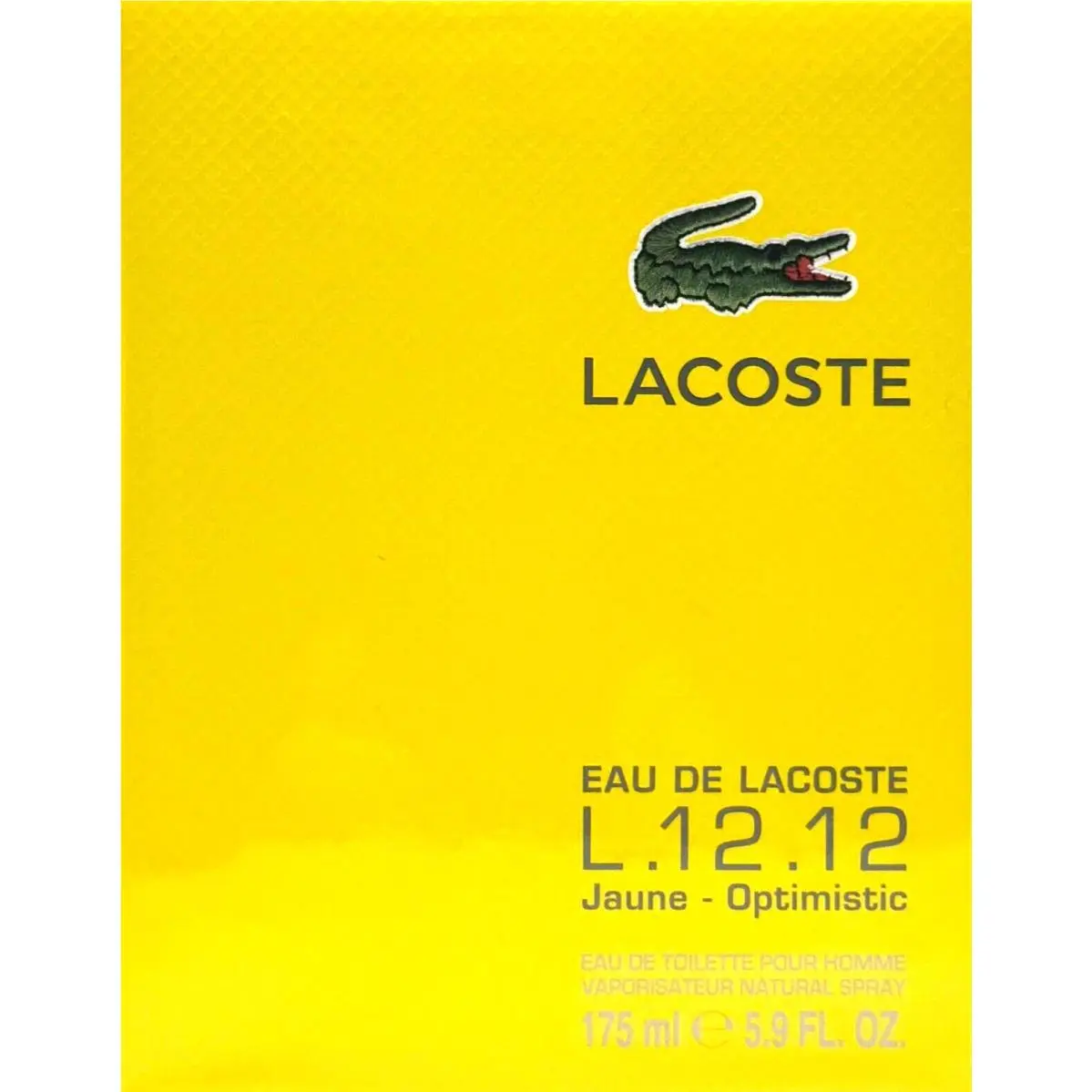 Lacoste Eau DE Lacoste L.12.12 Jaune-optimistic Edt Spray Men 5.9 Oz / 175 ml