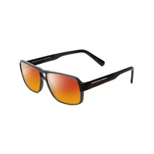 P8217-C 56mm Polarized Sunglasses Light Grey Carbon Fiber 4 Lens Options Red Mirror Polar by Porsche