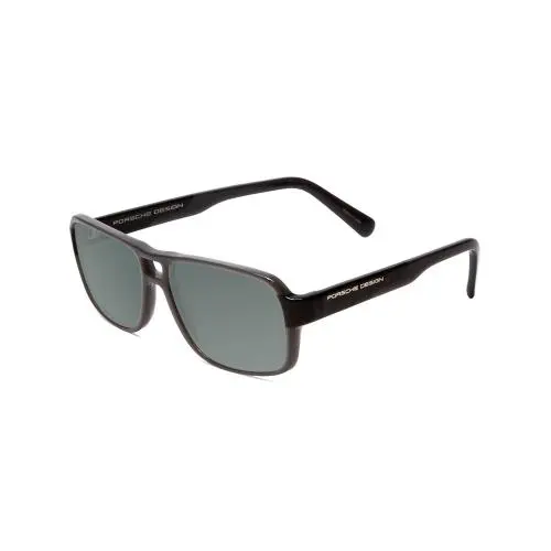 P8217-C 56mm Polarized Sunglasses Light Grey Carbon Fiber 4 Lens Options Smoke Grey Polar by Porsche