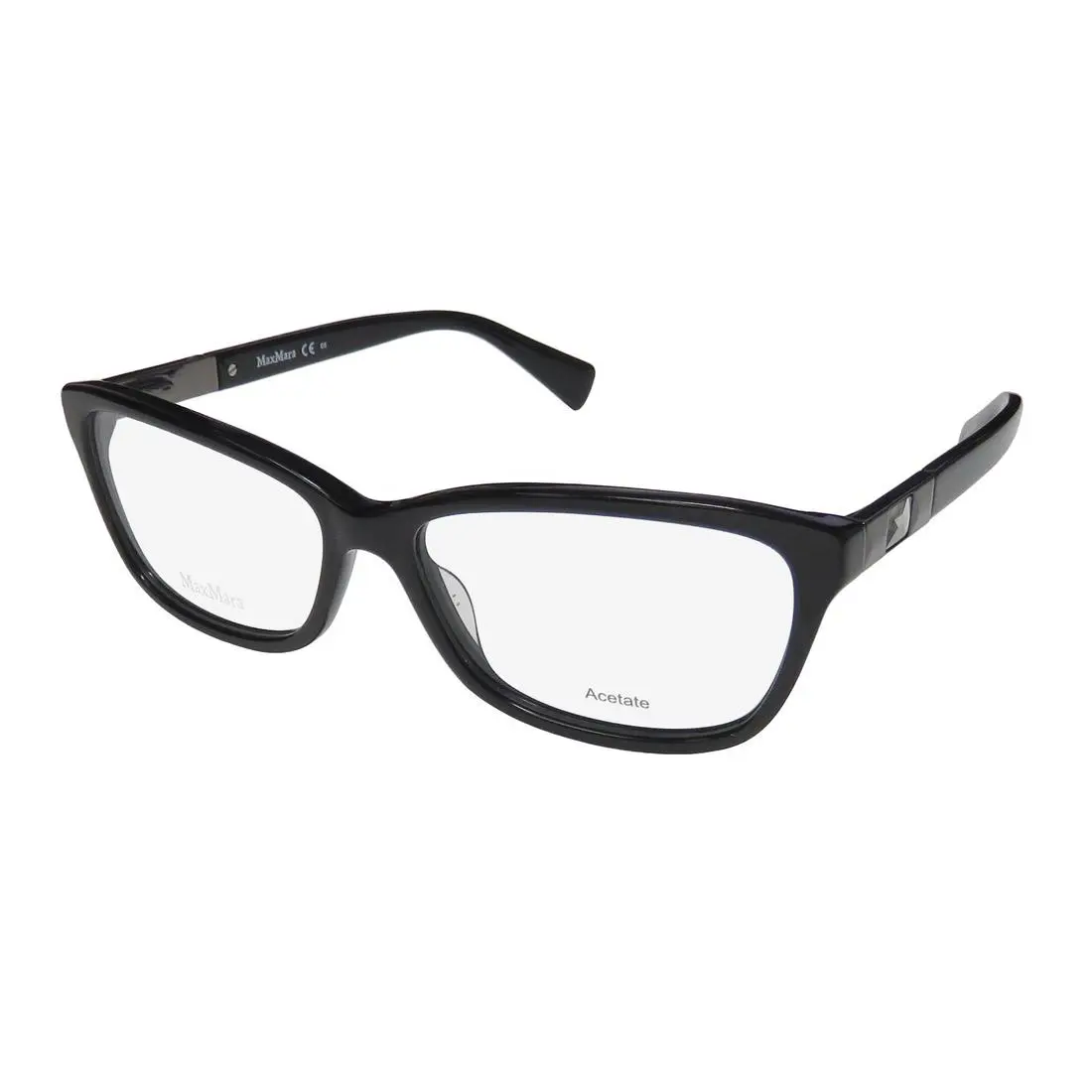 Max Mara 1205 Eyeglass Frame 55-15-140 Black Womens Plastic 0807 Full-rim