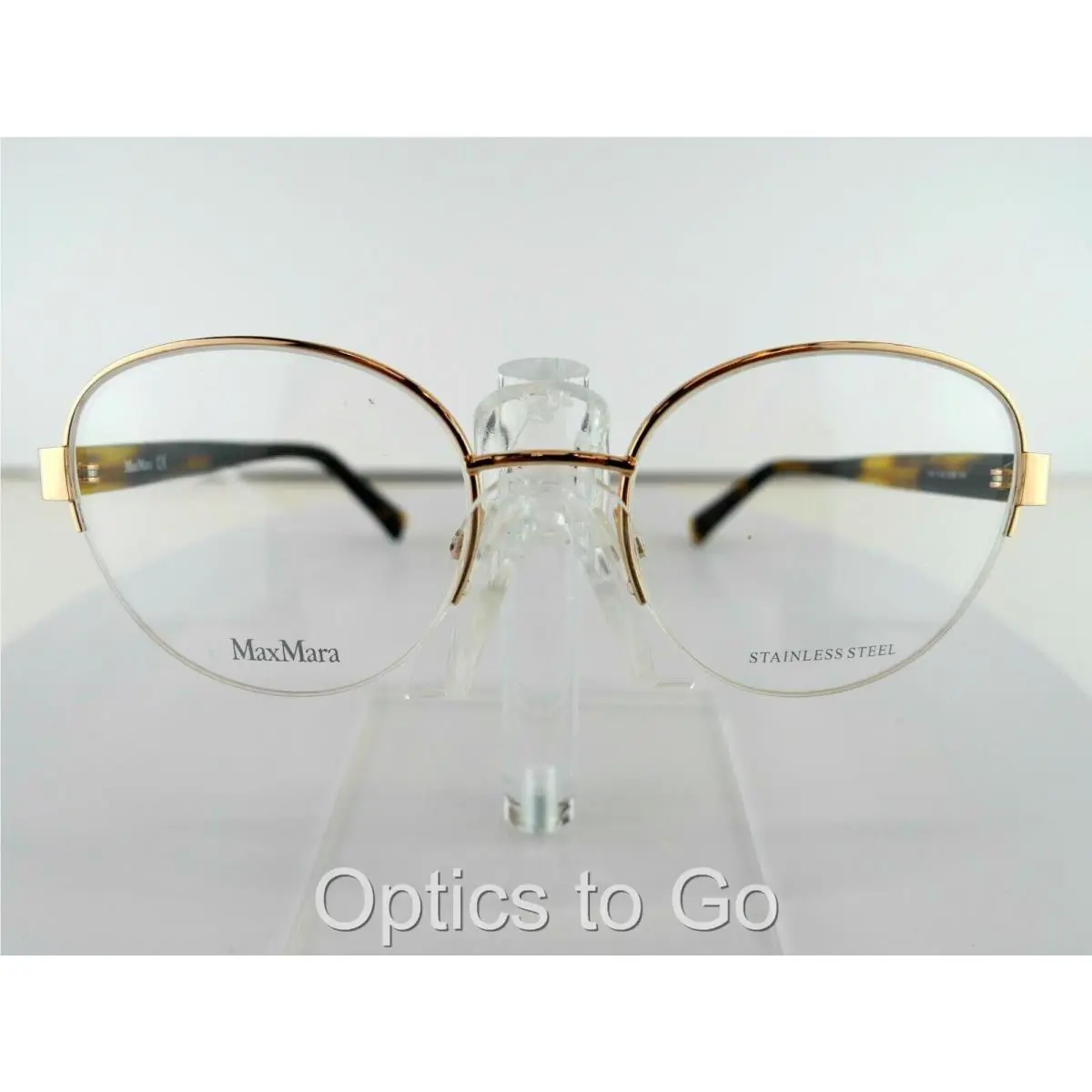 Max Mara MM 1330 Ddb Yg/havana 54-19-140 Stainless Steel Eyeglasses Frames