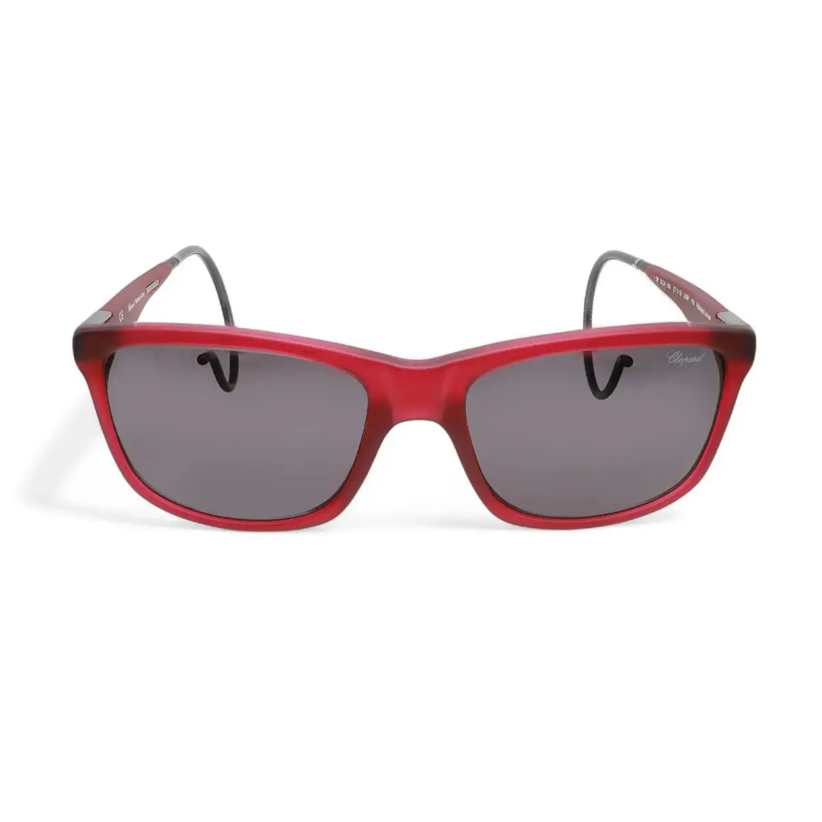 Chopard Acetate Claret Brushed Frame Smoke Polarized Lens Sunglasses 95221-0275