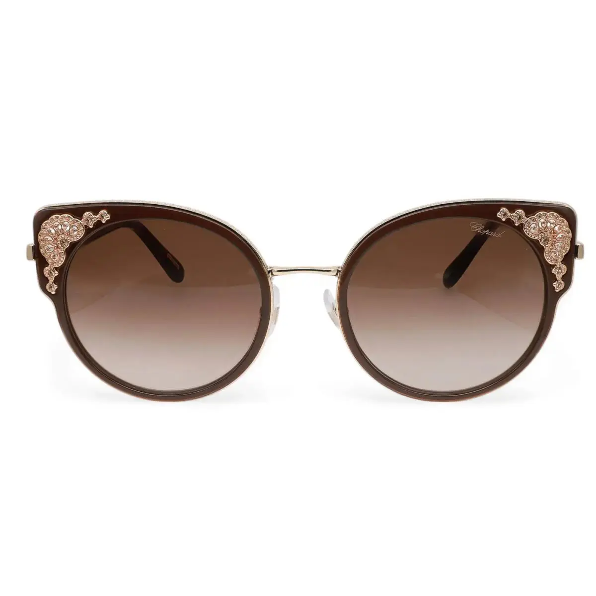Chopard Shiny Rose Gold Metal with Brown Gradient Lens Sunglasses 95221-0443