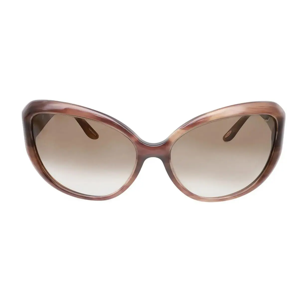 Chopard Acetate Striped Beige Frame Gradient Camel Lenses Sunglasses 95221-0147