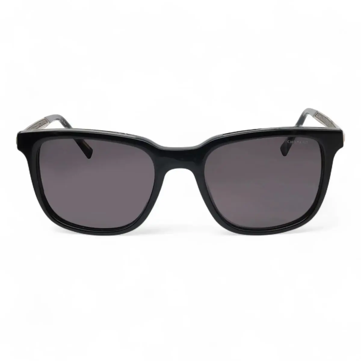 Chopard Acetate Shiny Black Frame Smoke Polarized Lenses Sunglasses 95221-0521