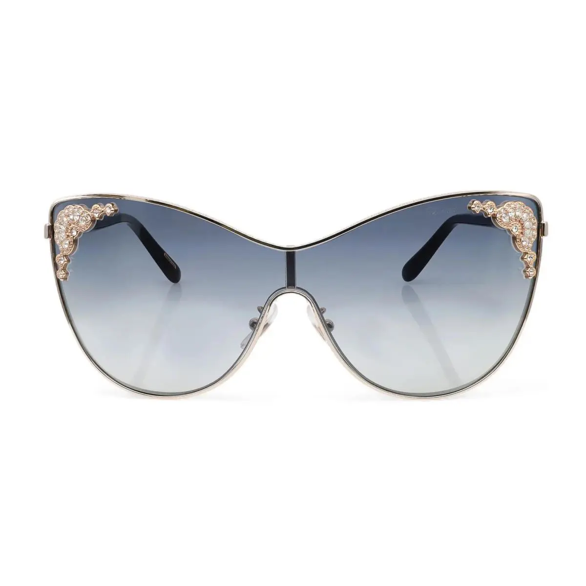 Chopard Shiny Rose Gold Metal Frame Smoke Gradient Lens Sunglasses 95221-0446