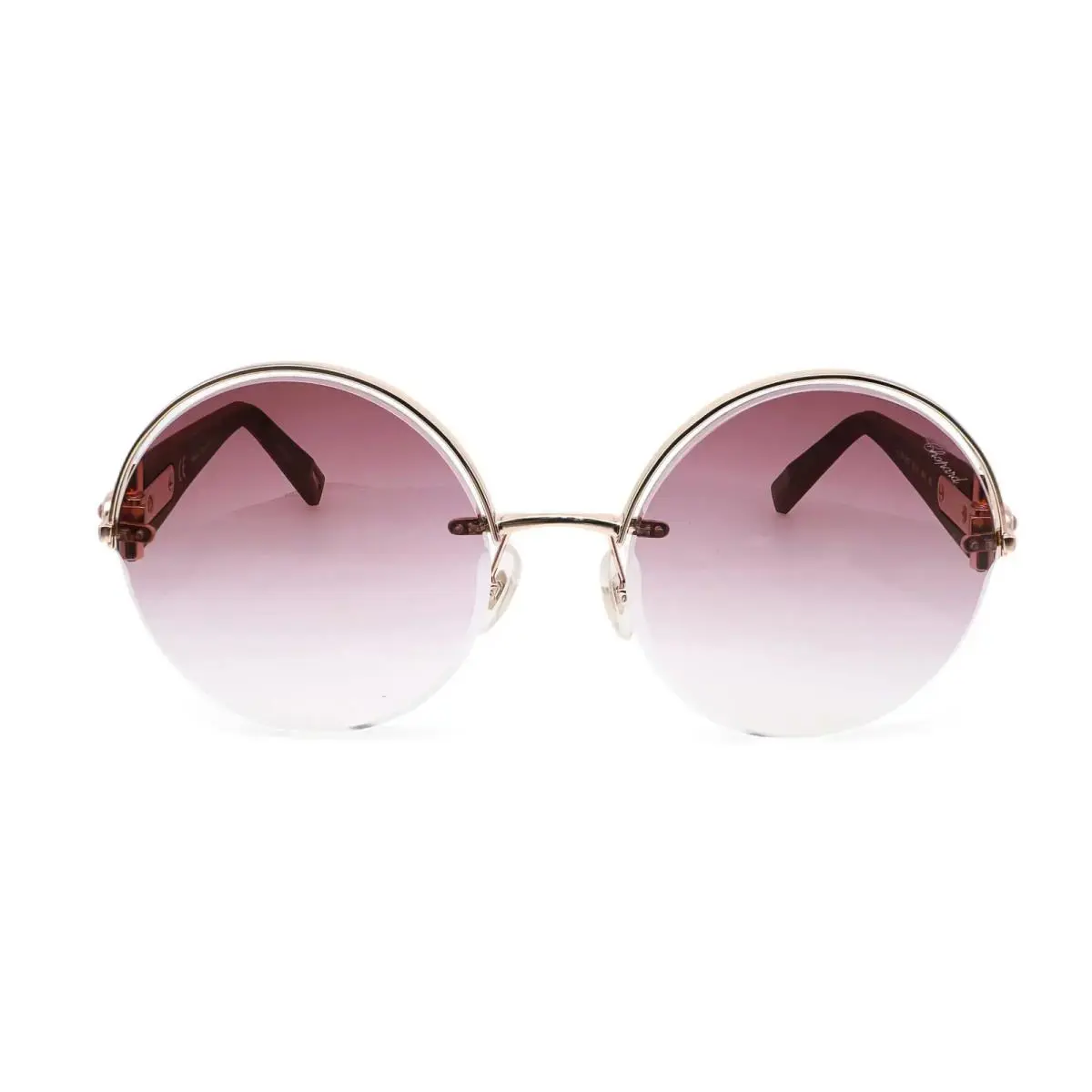 Chopard Shiny Copper Gold Metal Frame Brown Gradient Lens Sunglasses 95221-0472