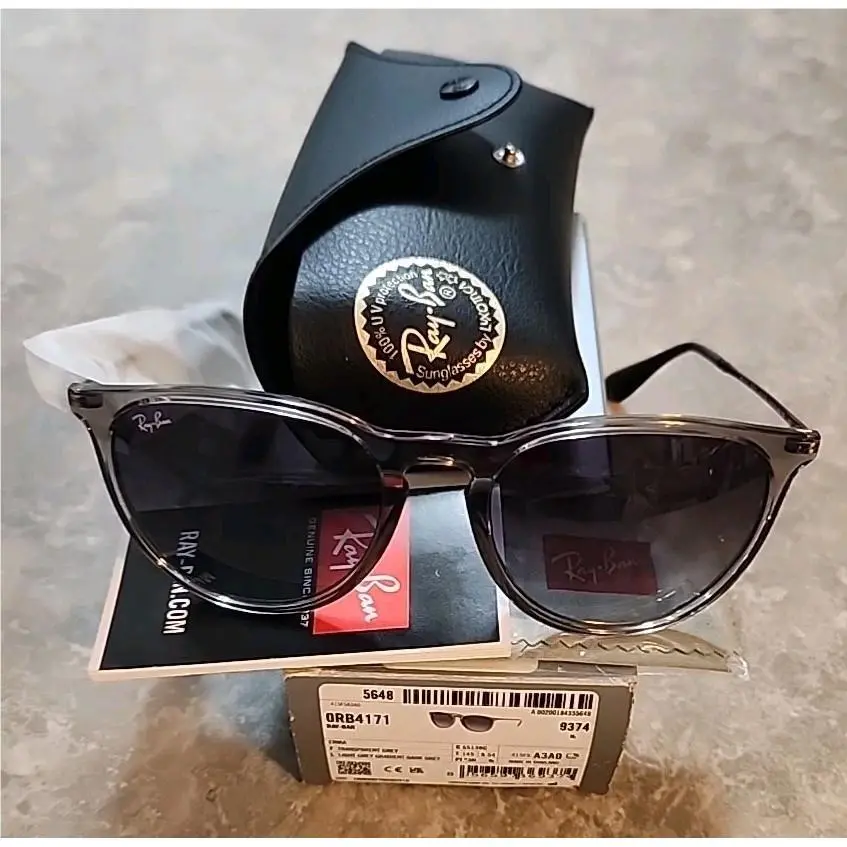 Ray-ban Erika Unisex Sunglasses RB4171 65138G Transparent Gray 54mm