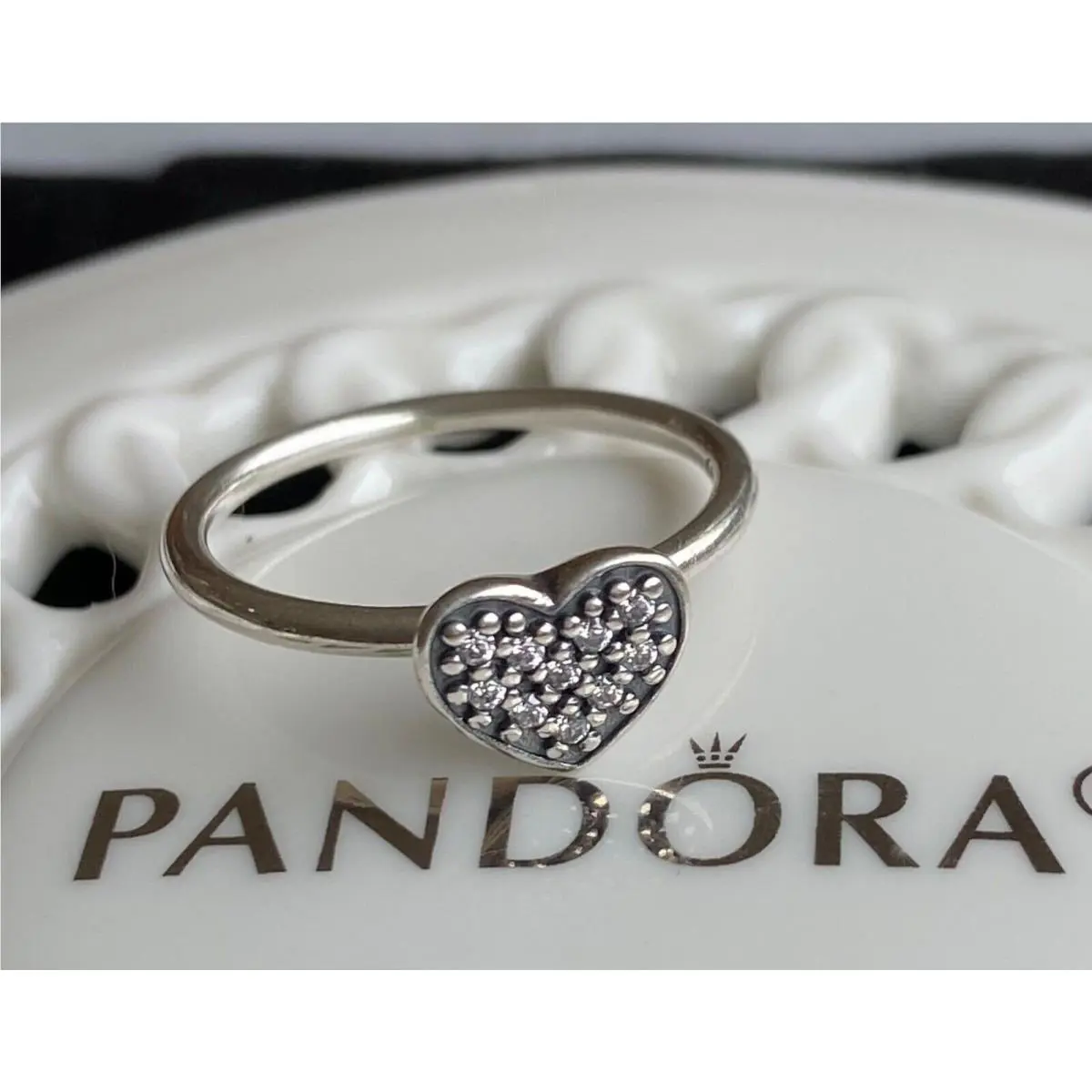 Pandora Clear Pave Heart Ring 190890CZ