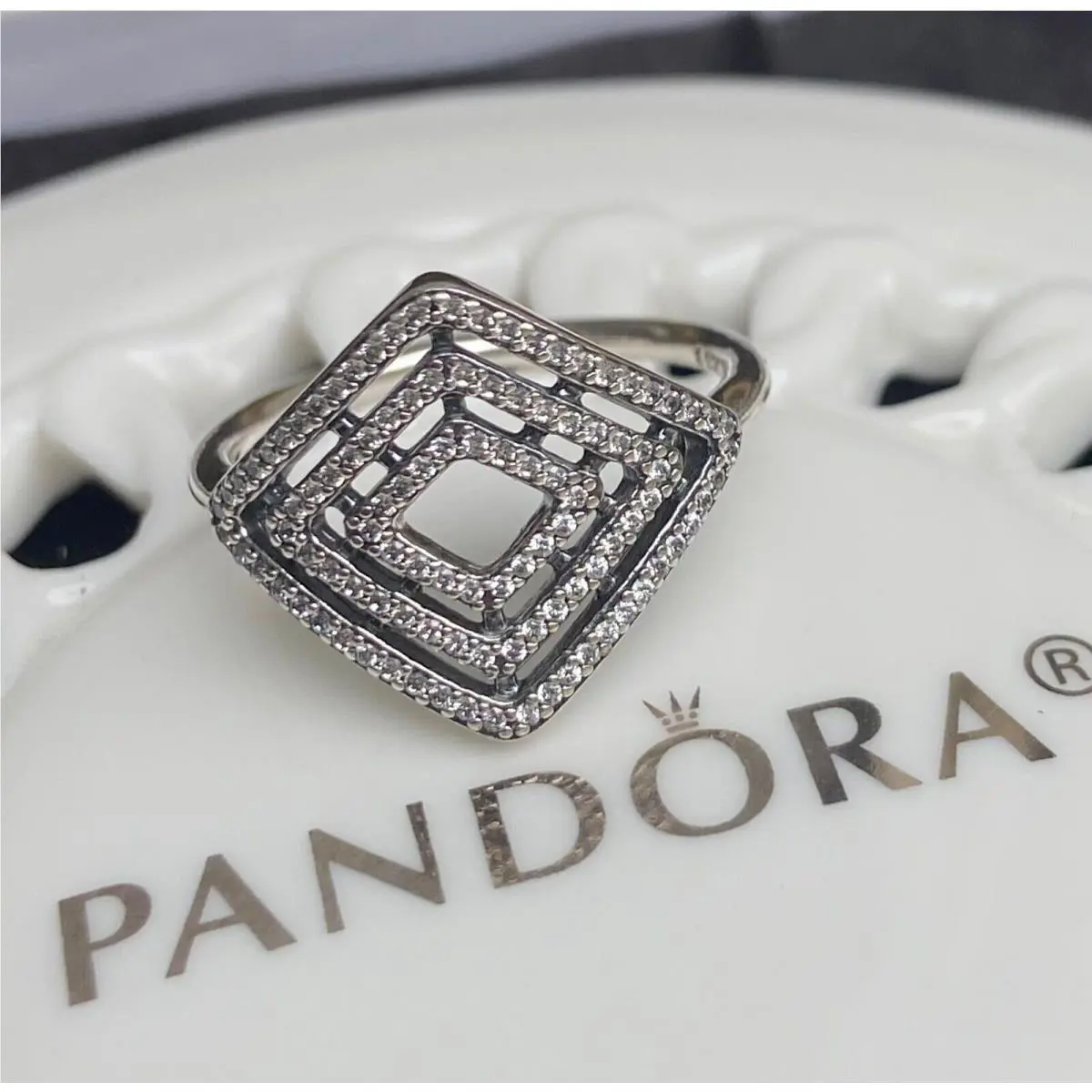 Pandora Geometric Lines Ring 196210CZ